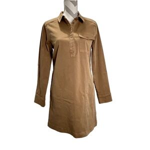 Michael Stars Eleanor Utility Long Sleeve Mini Shirt Dress Button Front Size S
